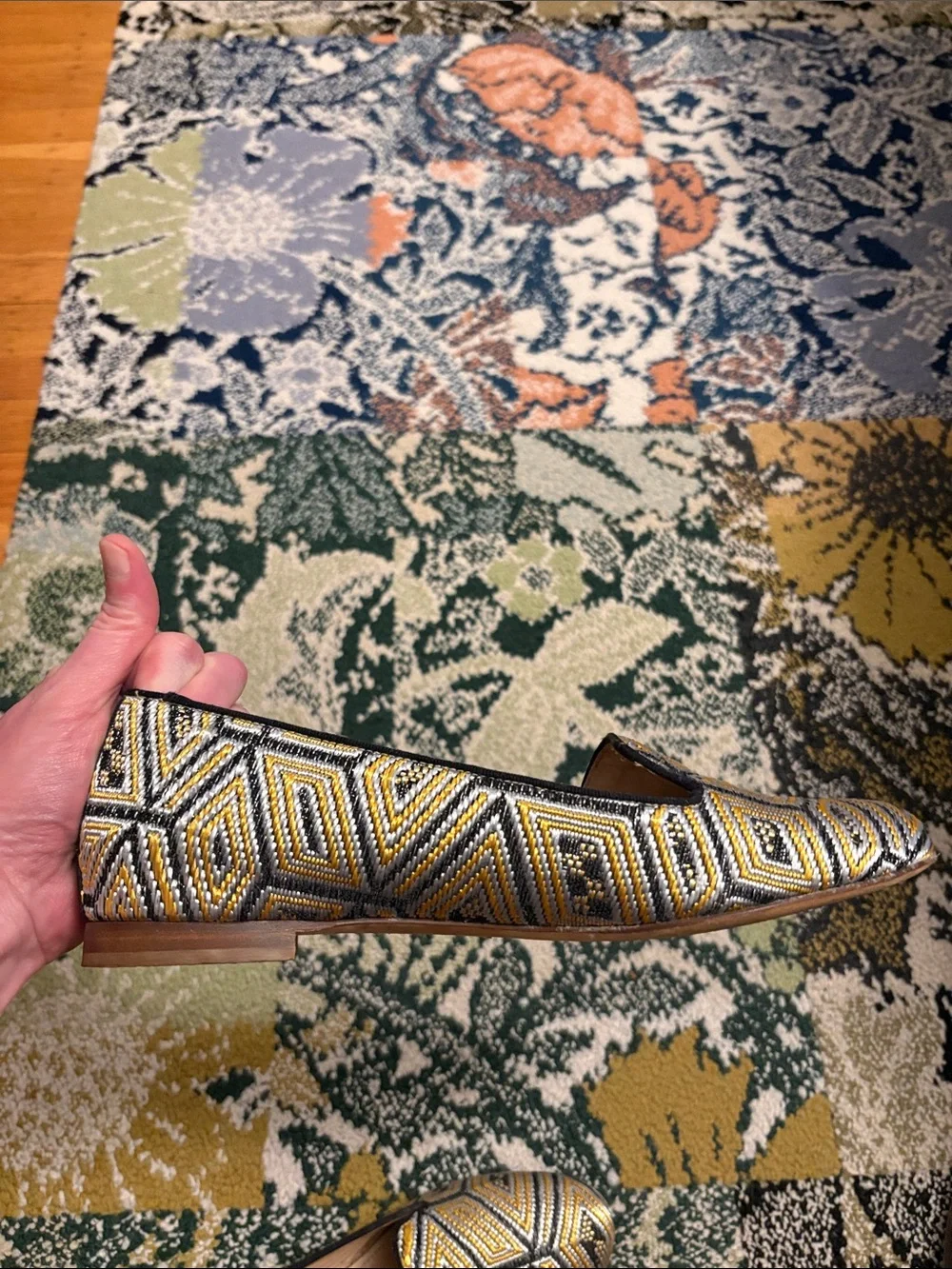 J Crew Embroidered Loafers Size 8
